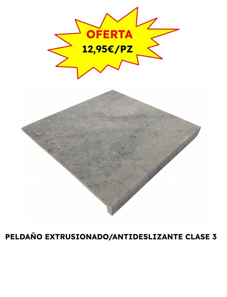 PELDAÑO EXTRUSIONADO REDSTONE ACERO 33X33