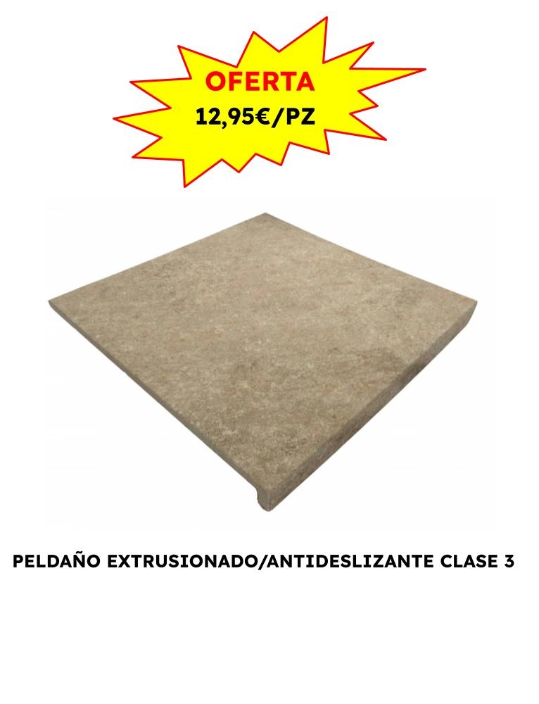 PELDAÑO EXTRUSIONADO REDSTONE CREMA 33X33
